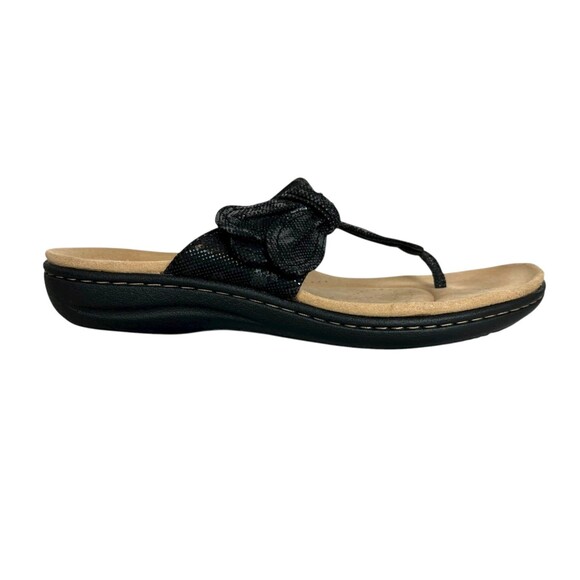 Clarks Laurieann Rae Women's Black Lightweight Thong Comfort Sandals  Size 8.5 - Picture 5 of 14